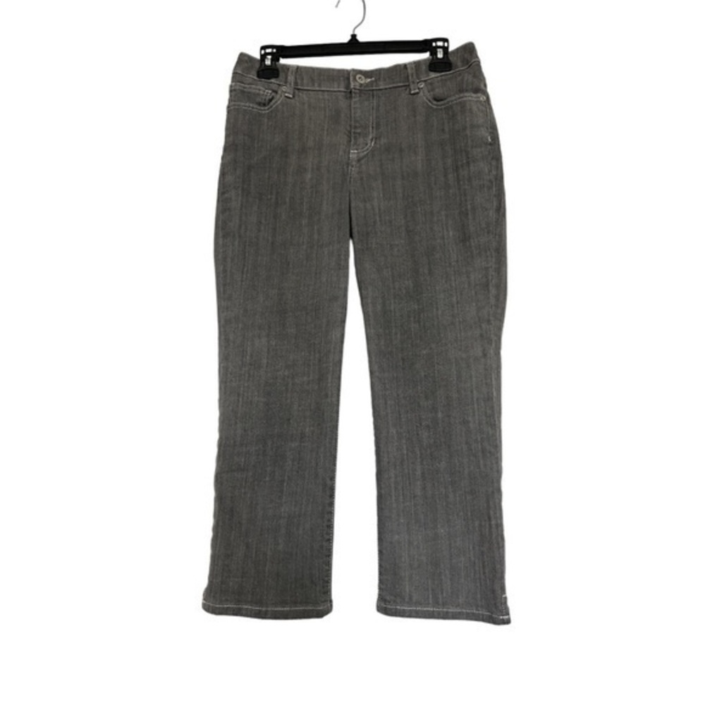 Chico’s Platinum Denim Gray Cropped Jeans Size 0 = Size 4 EUC #6984